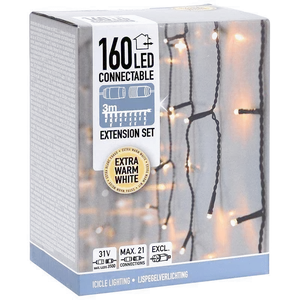 Connectable icicle 160LED (Extra warm wit)