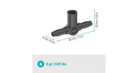 T-stuk voor Sproeiers/Einddruppelaars 4,6 mm (3/16") - afbeelding 4