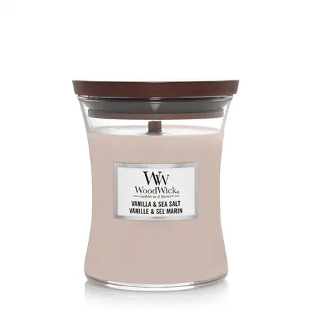 WoodWick candle Vanilla & Sea Salt Medium Candle